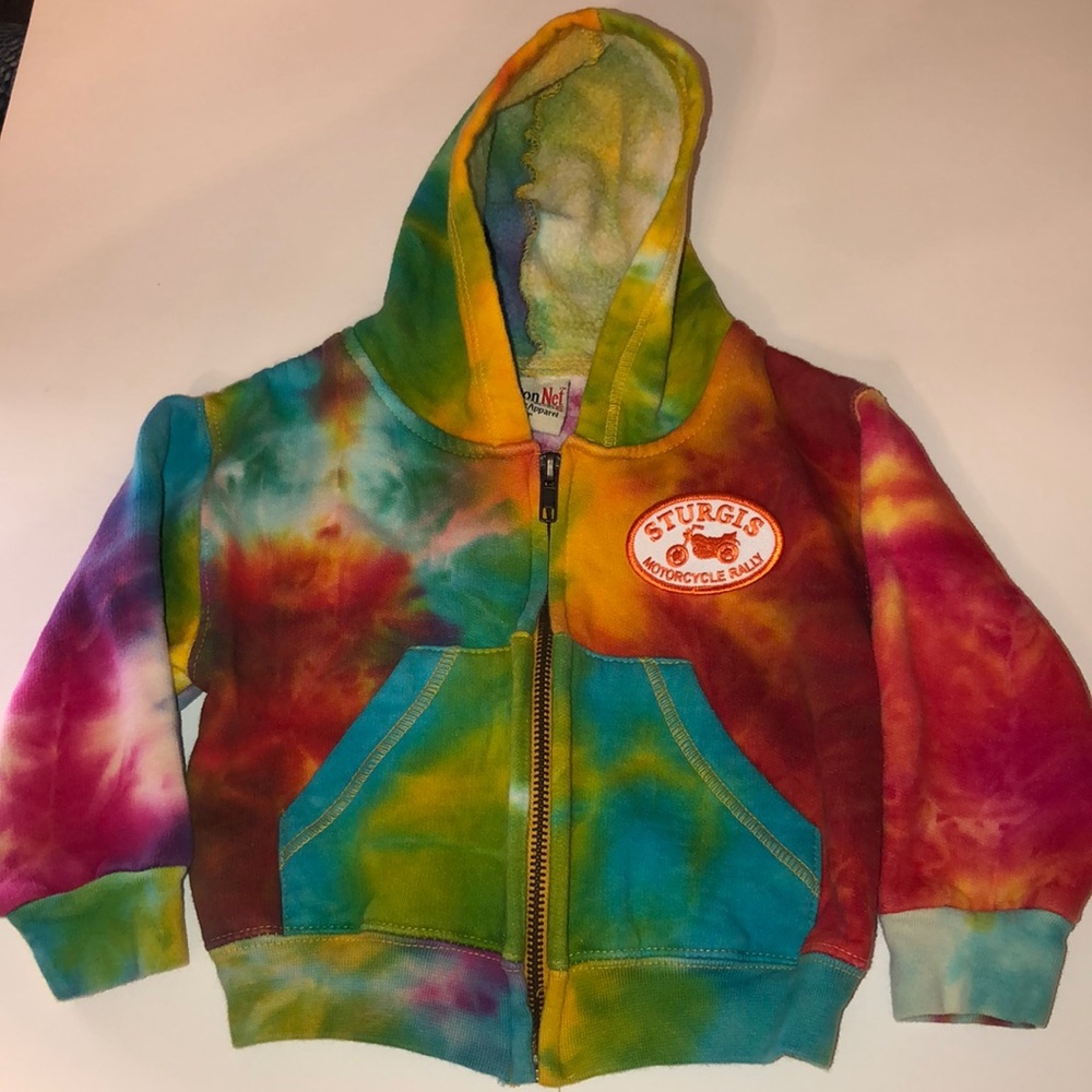 Sturgis Motorcyle Toddler Hooded Swear Jacket Tie dyed size 2T Unisex